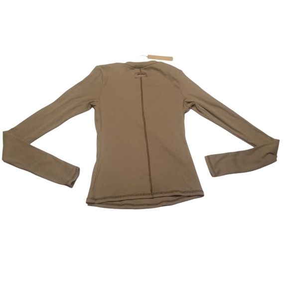 Skims Cotton Rib Long Sleeve Shirt Top Army Green XSmall NWT - Picture 2 of 3